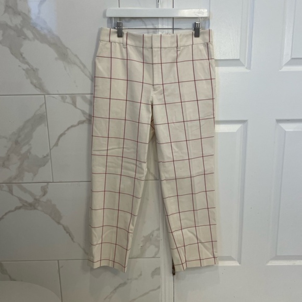 Club Monaco | Marie Pant: Creamy Beige & Pink Ankle Pants - Picture 7 of 17